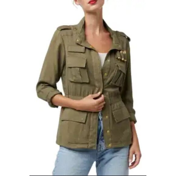 AS By DF Bullerproof Women Military Style Jacket S Khaki Olive NWT - Picture 7 of 7